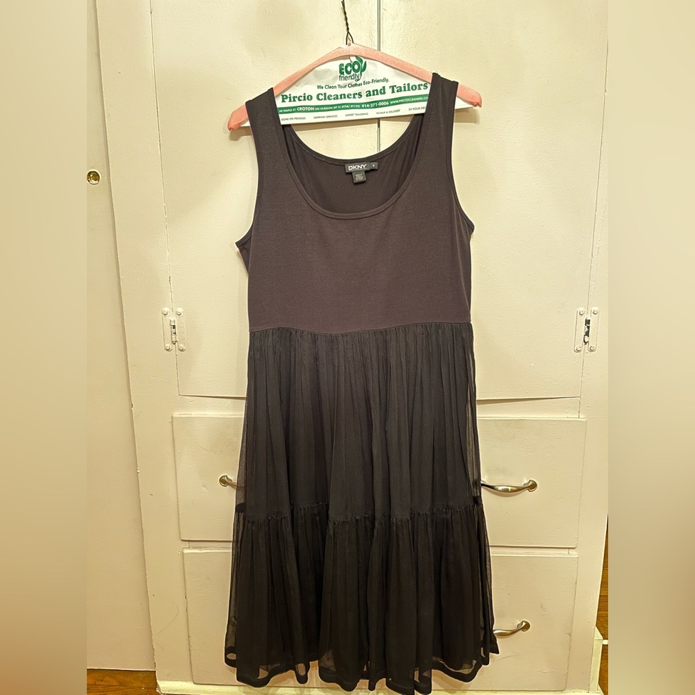 Black DKNY fit and flare dress size M
